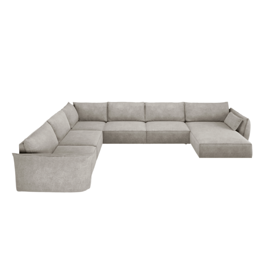 Kaelle U-shaped chenille sofa with left corner unit