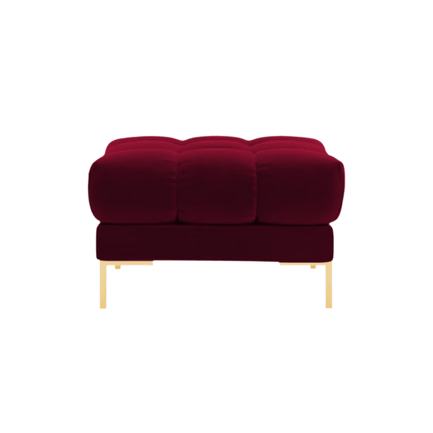 Mamaia velvet pouf with gold legs