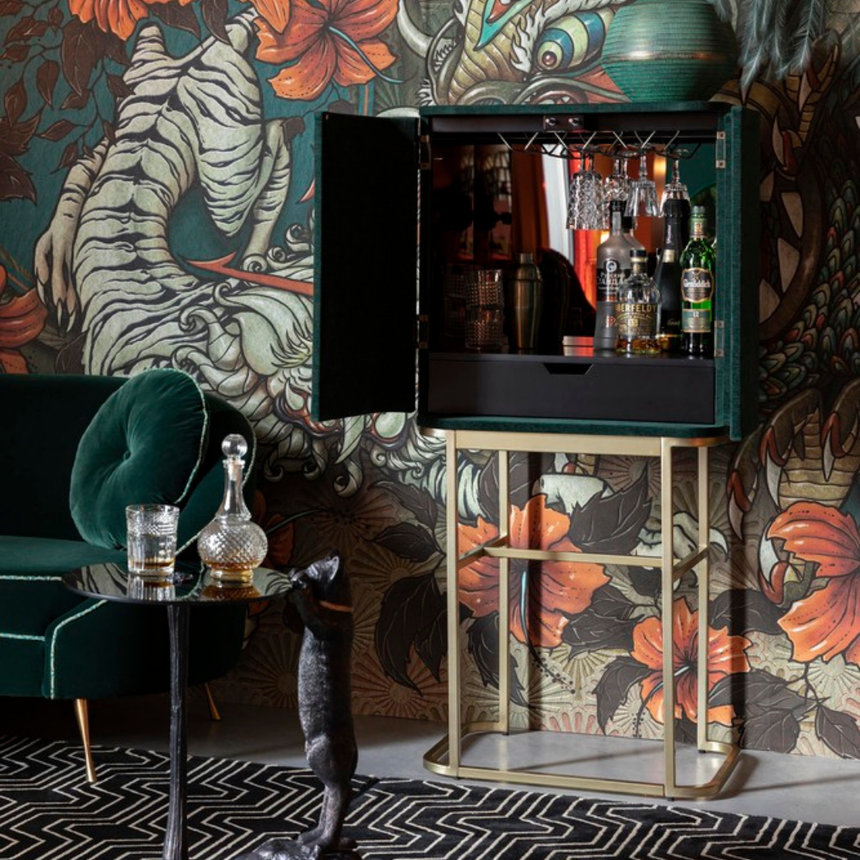 Ava Morgana bársony bárszekrény