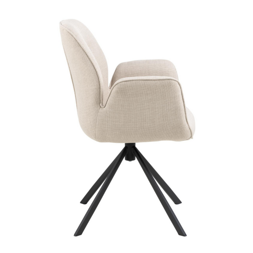 Aura fabric swivel chair with metal legs