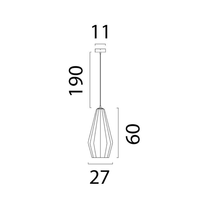 Diamond 1 izzós üveg függőlámpa