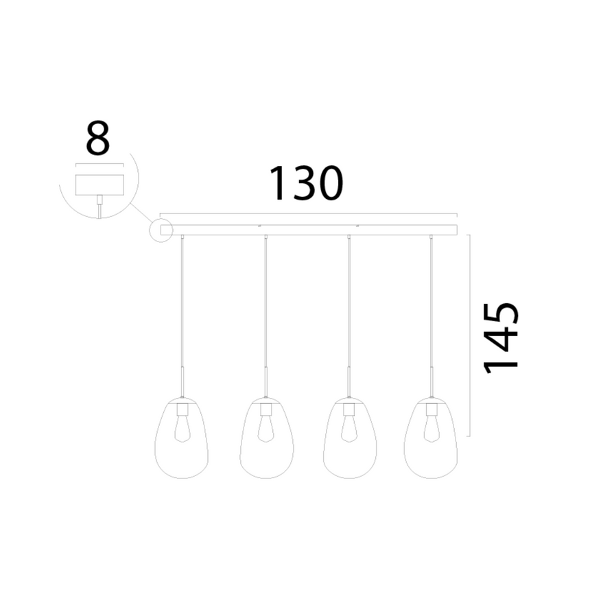 Lava 4 izzós átlátszó üveg függőlámpa