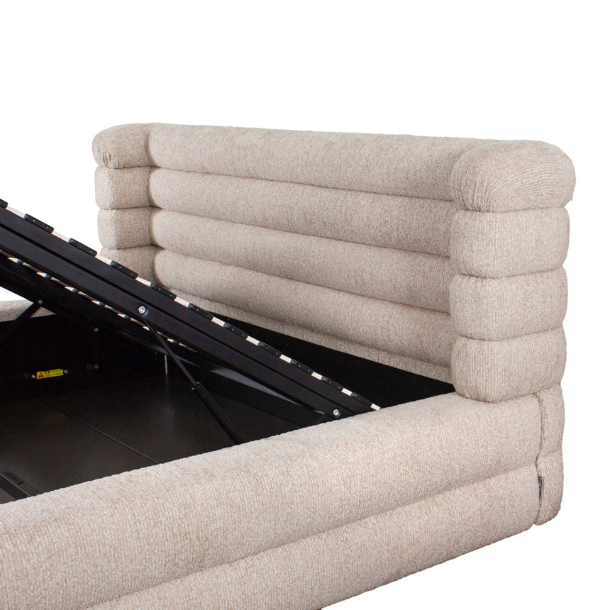 Obidis ágy – Tárolóval, 180x210 cm, Natural linear szövet