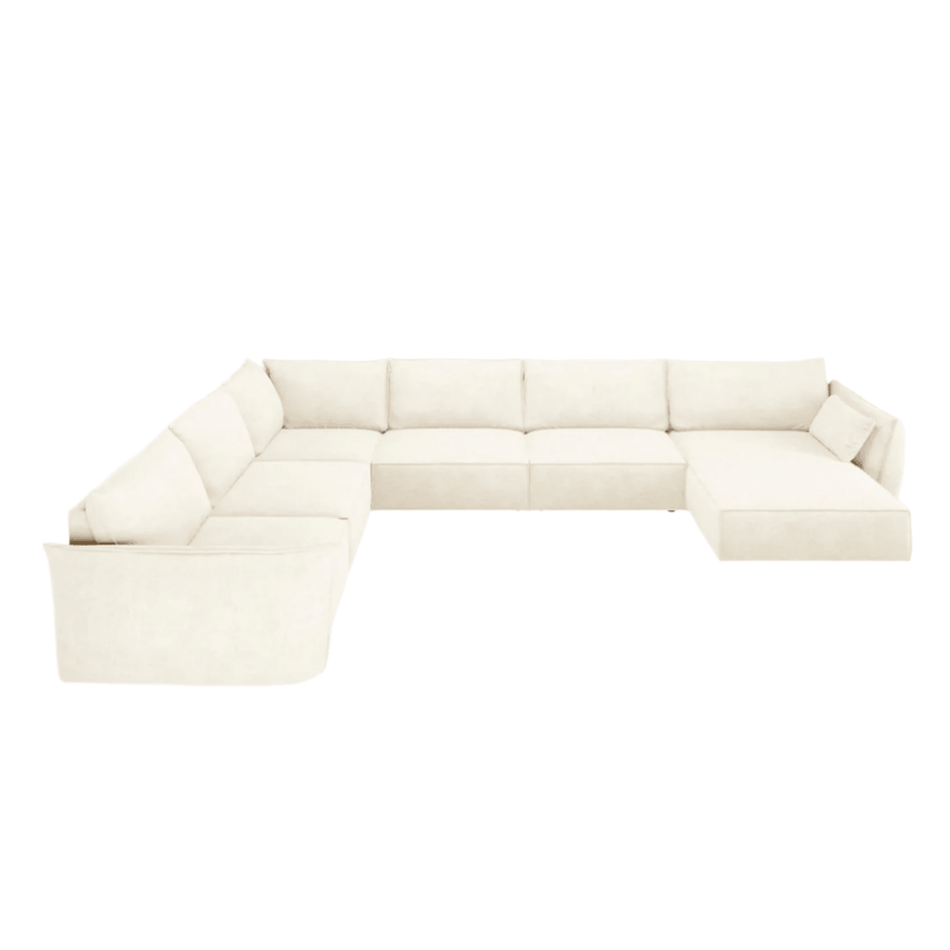 Kaelle U-shaped chenille sofa with left corner unit