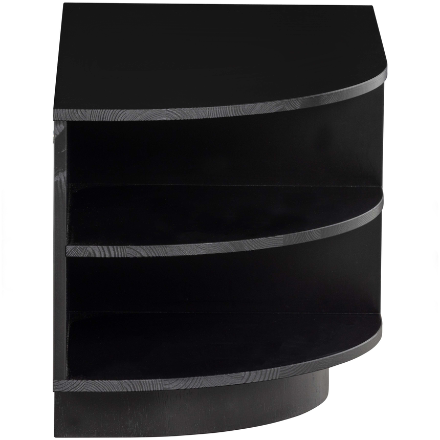 Finca wooden TV cabinet with left rounded end