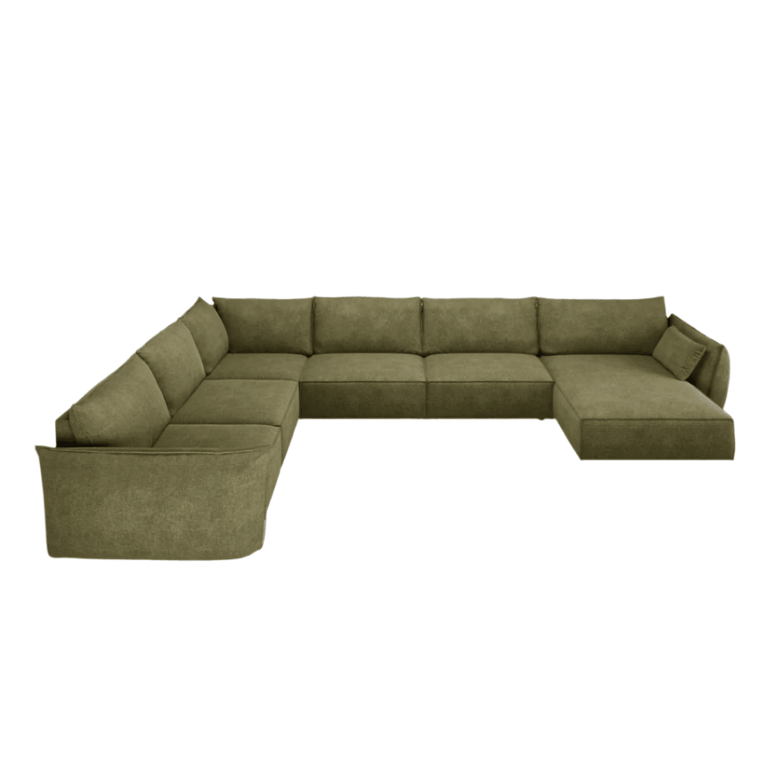 Kaelle U-shaped chenille sofa with left corner unit
