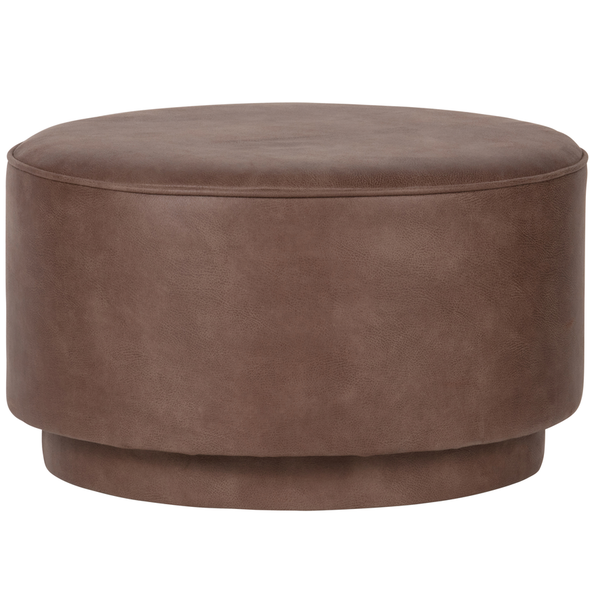 Coffee leather pouf