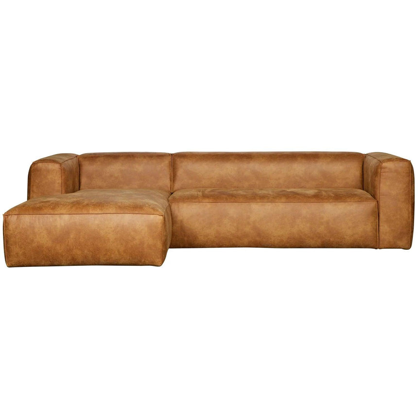 Bean textile leather sofa left ottoman