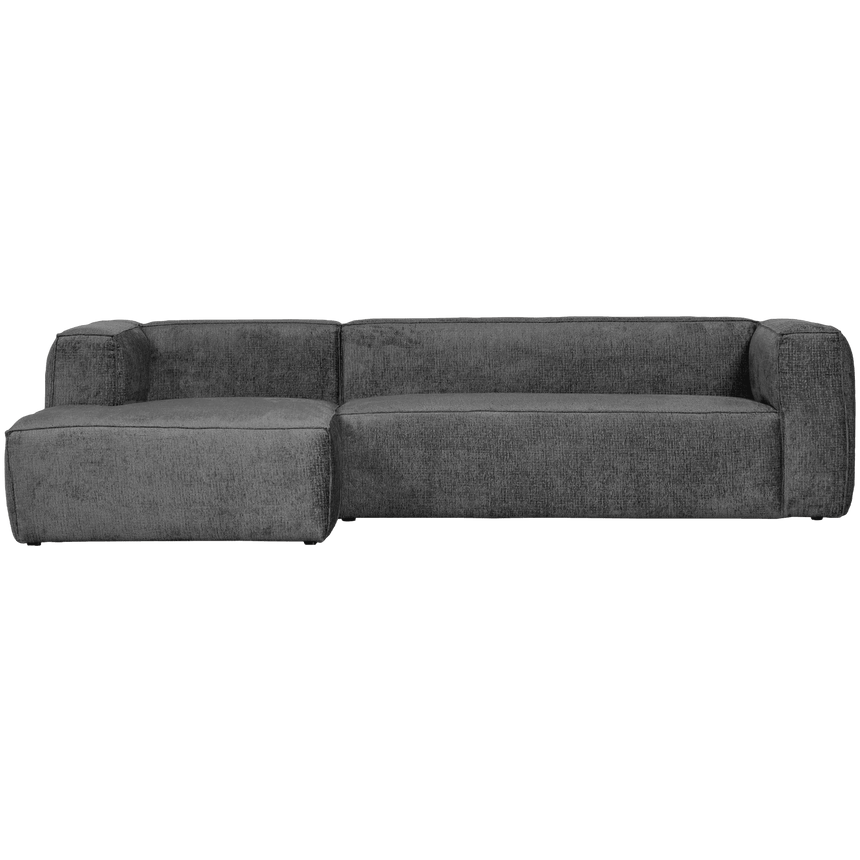 Bean strukturált bársony kanapé bal ottomános