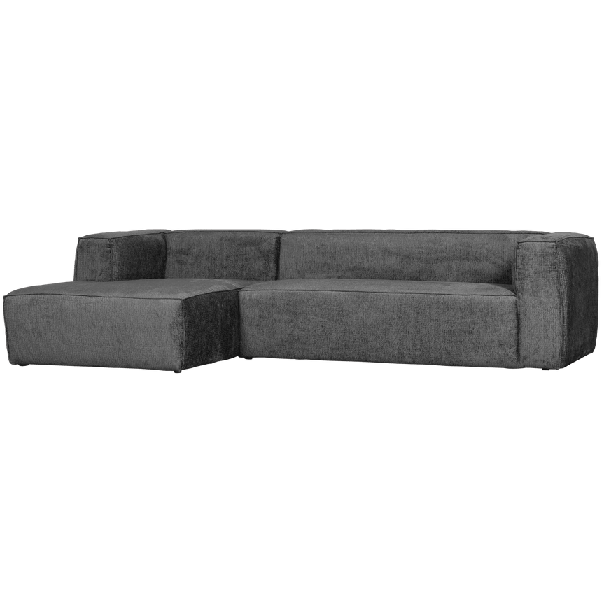 Bean strukturált bársony kanapé bal ottomános