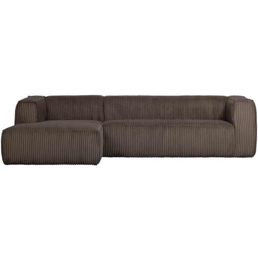 Bean kordbársony kanapé bal ottomános