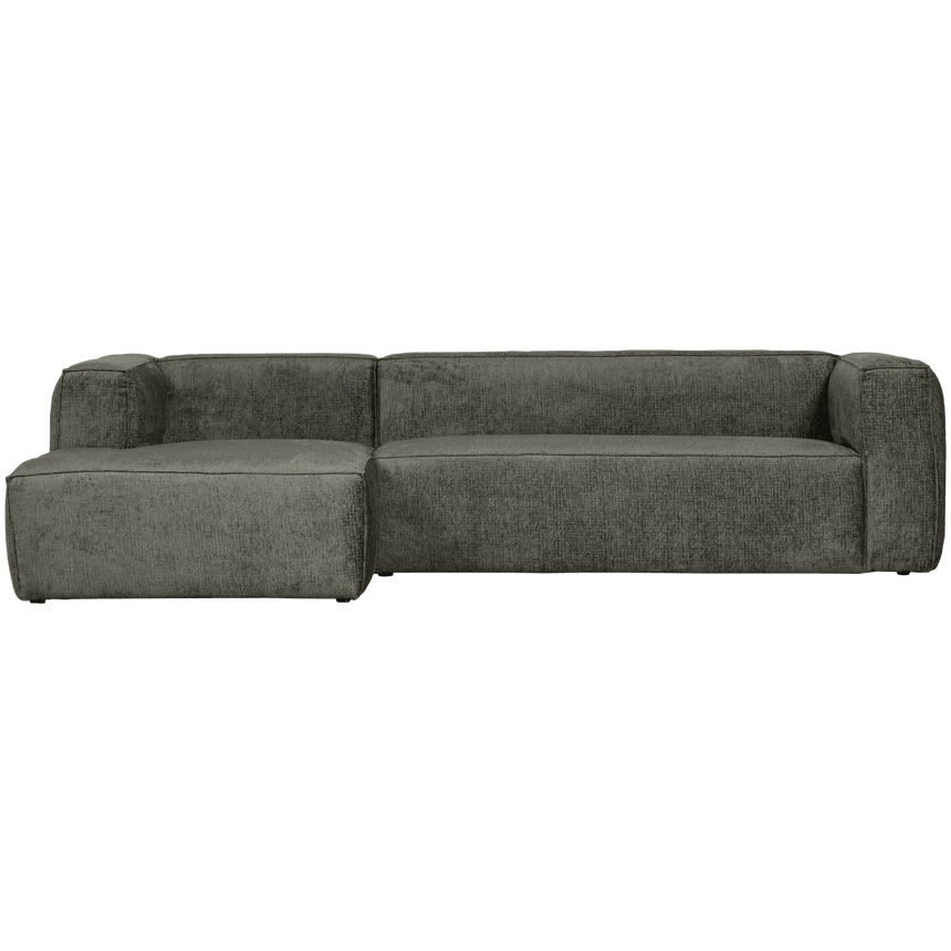 Bean strukturált bársony kanapé bal ottomános