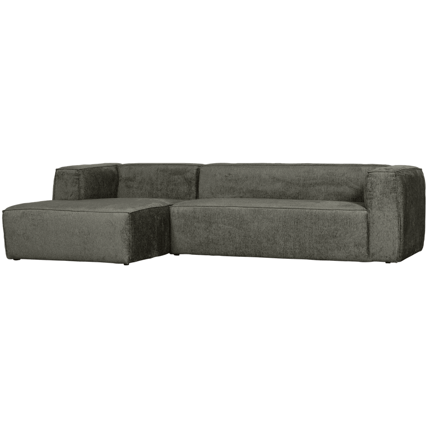 Bean strukturált bársony kanapé bal ottomános