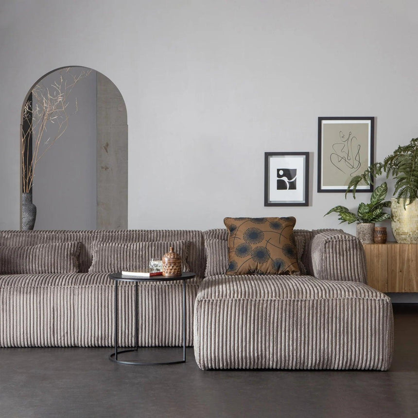 Bean corduroy sofa with right ottoman