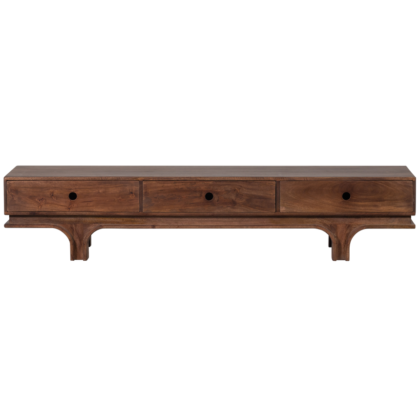 Staes 3 fiókos mangófa dió színű tv-állvány