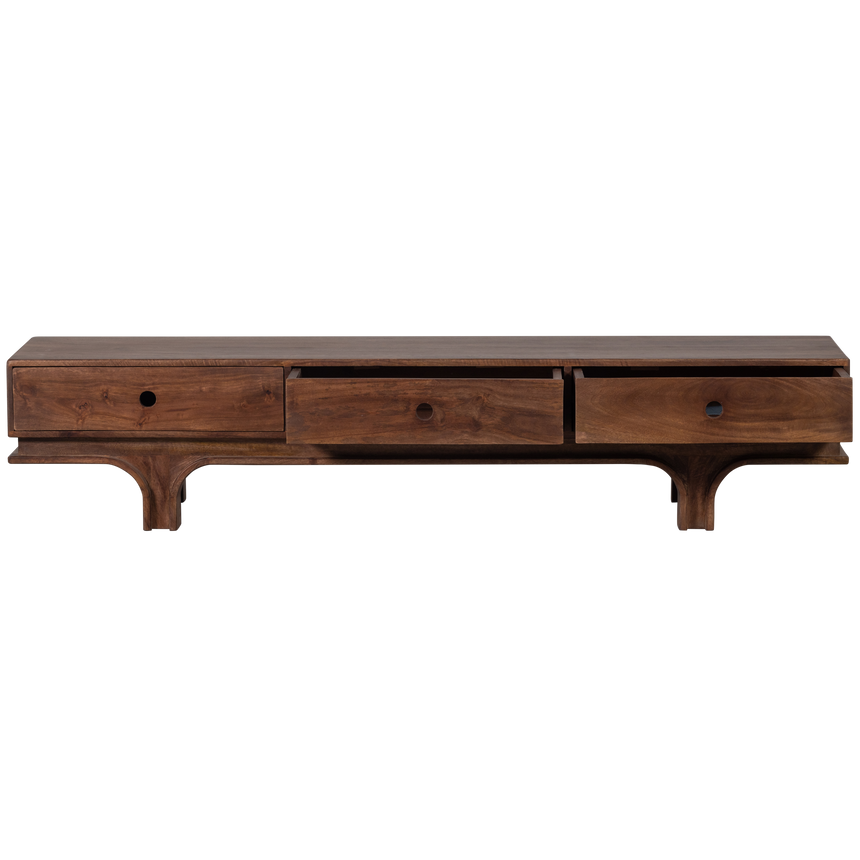 Staes 3 fiókos mangófa dió színű tv-állvány