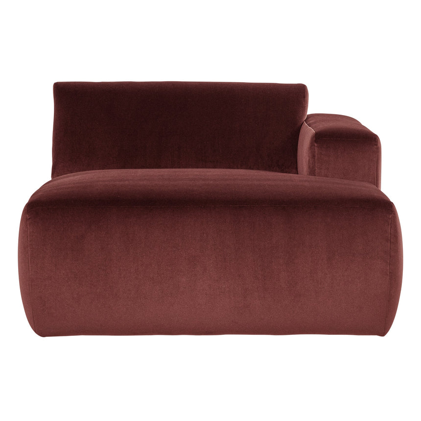Mojo Base Chaise Longue elem, jobb, bársony, csokoládébarna