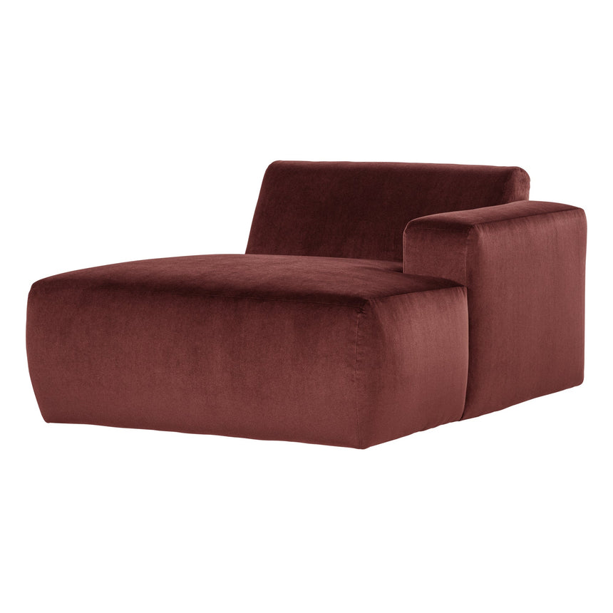 Mojo Base Chaise Longue elem, jobb, bársony, csokoládébarna