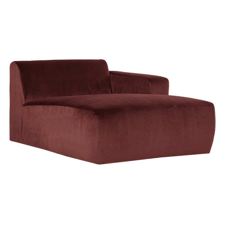 Mojo Base Chaise Longue elem, jobb, bársony, csokoládébarna