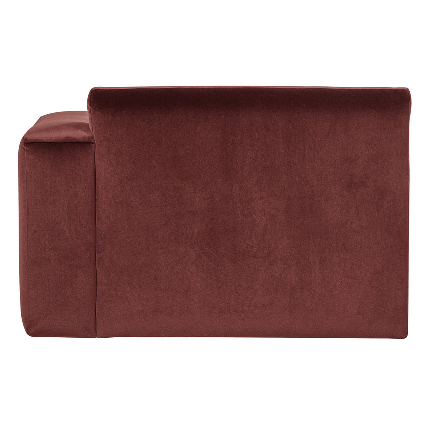 Mojo Base Chaise Longue elem, jobb, bársony, csokoládébarna