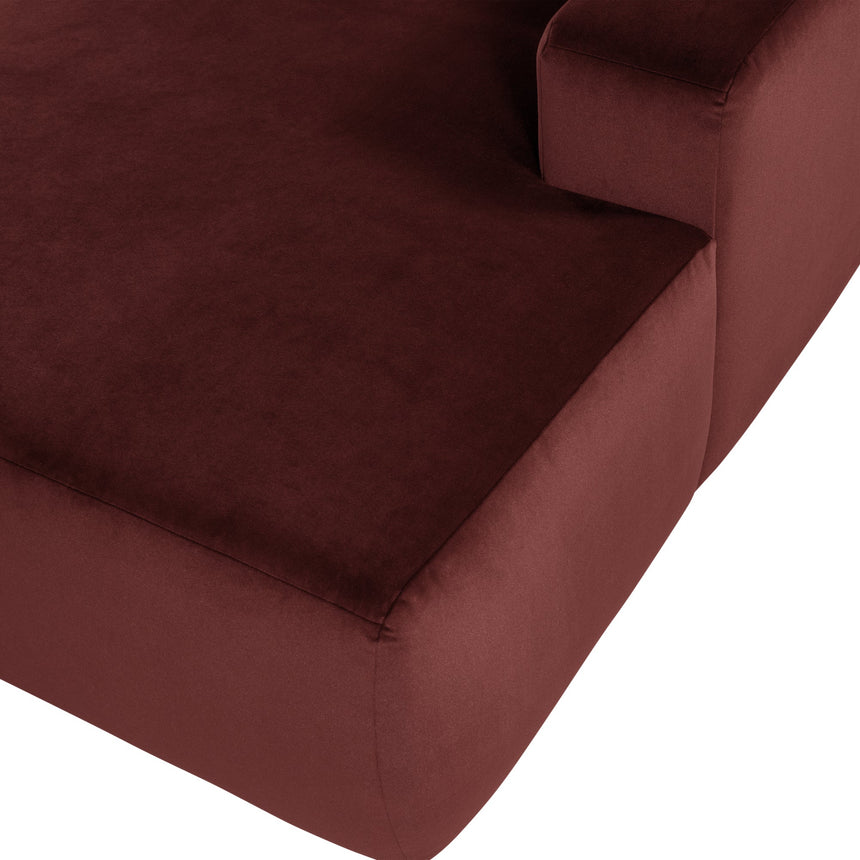 Mojo Base Chaise Longue elem, jobb, bársony, csokoládébarna