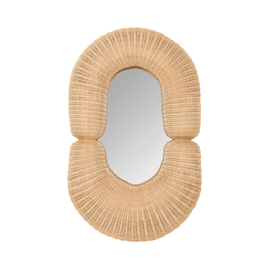 Loop rattan mirror 120