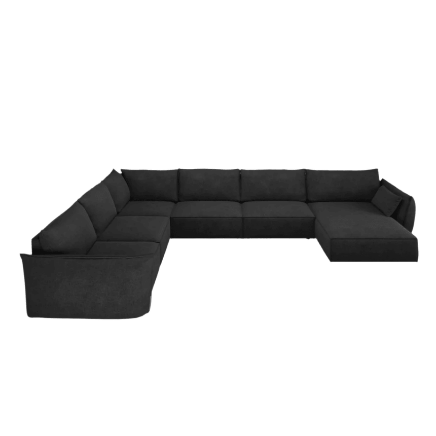 Kaelle U-shaped chenille sofa with left corner unit