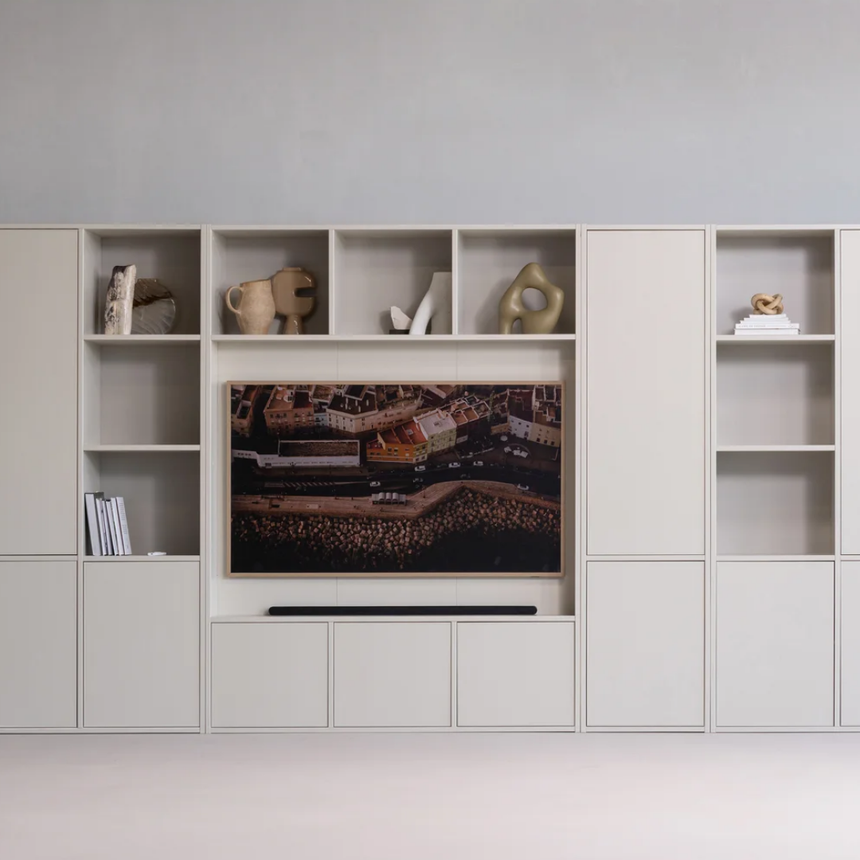 New Gravure 3-door wooden TV stand