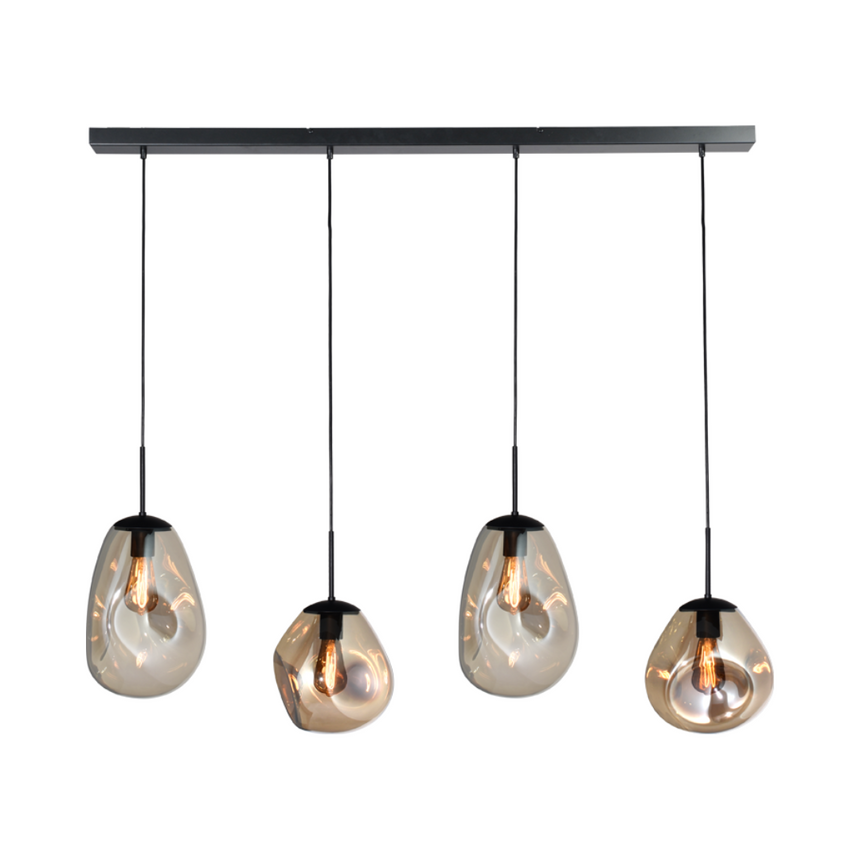 Lava 4 izzós arany üveg függőlámpa