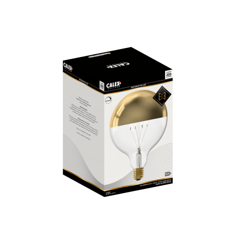 Led Top mirror G125 Gold Straight bulb, LED E27