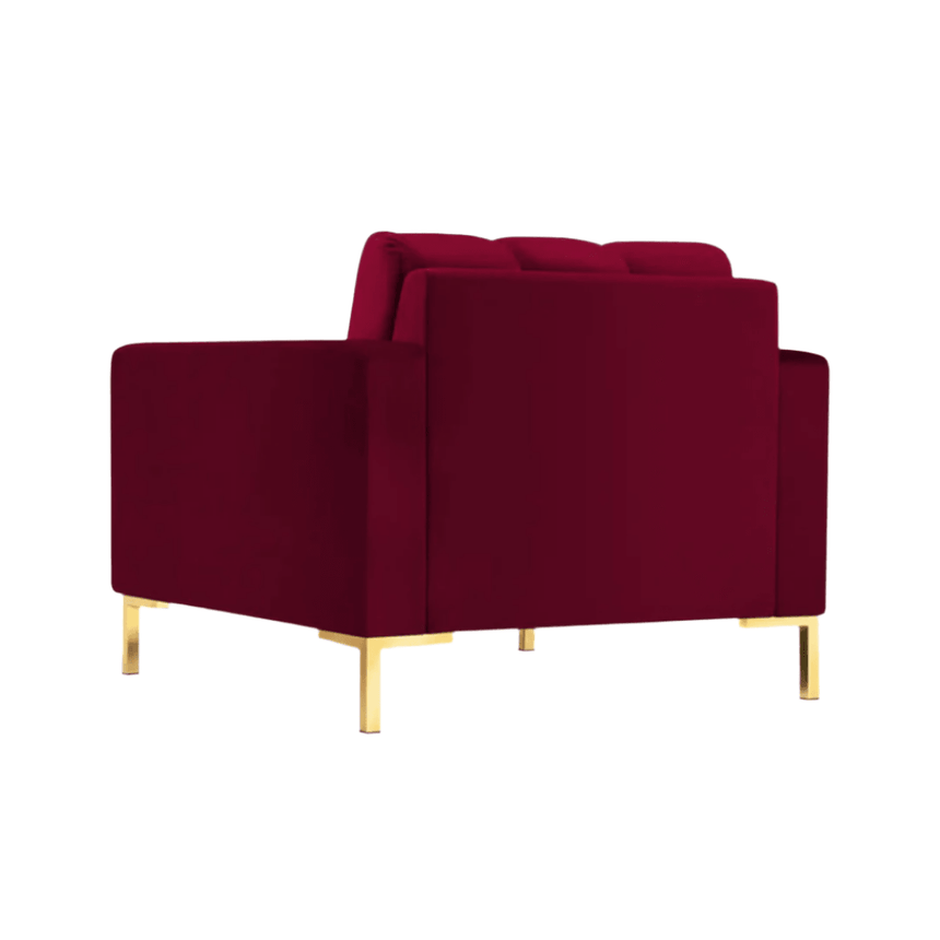 Mamaia velvet armchair with gold legs