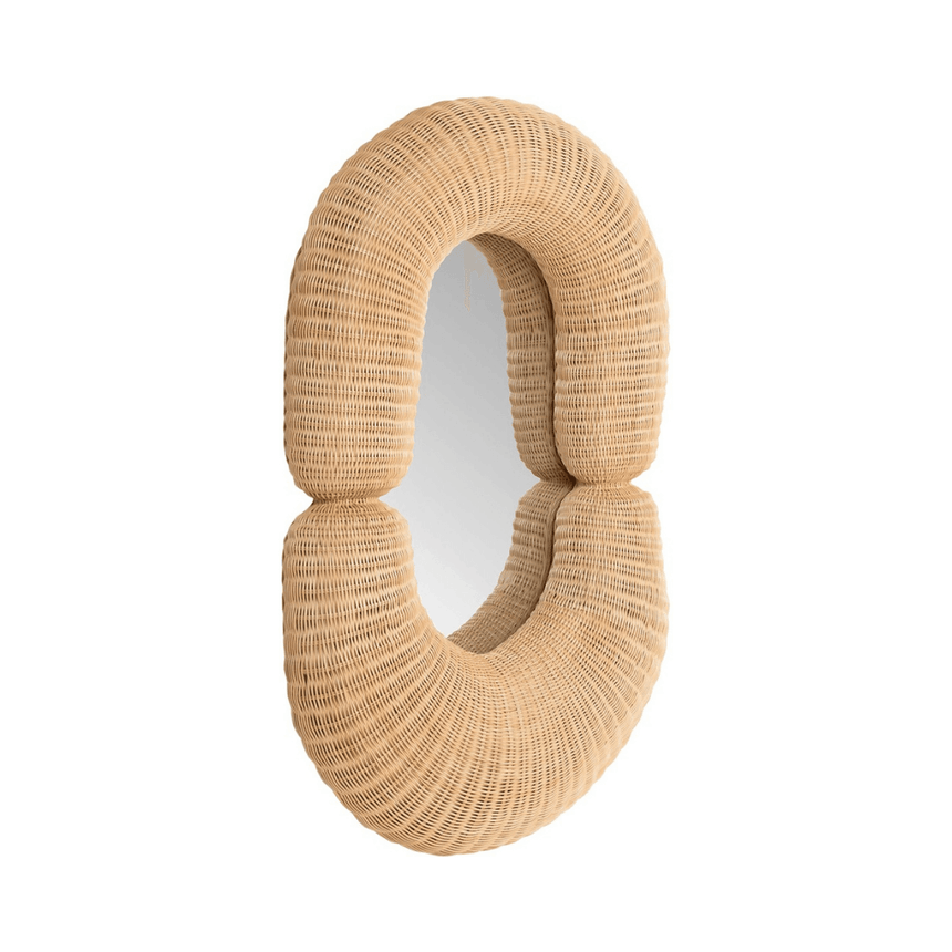 Loop rattan mirror 120