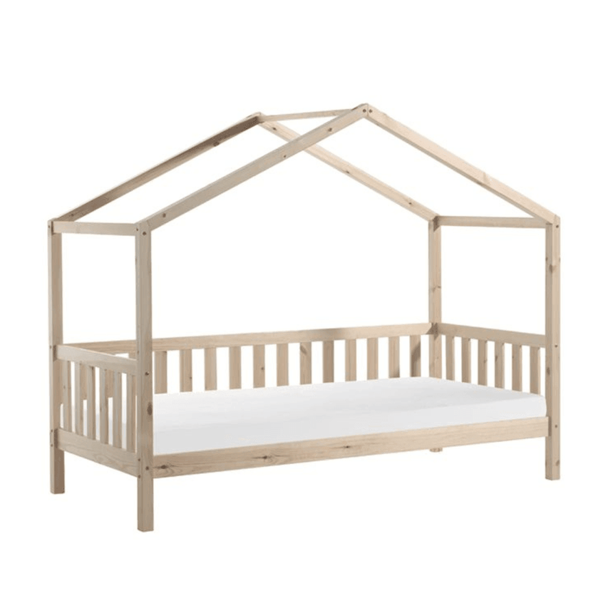 DALLAS wooden house children's bed 90x200 with mattress