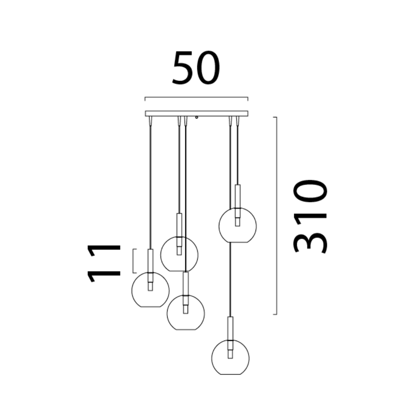 Lido világosszürke üveg függőlámpa
