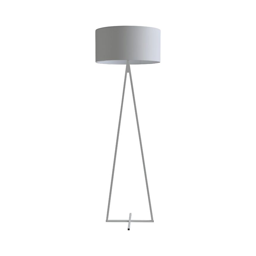 Cross Triangle fabric floor lamp with white frame