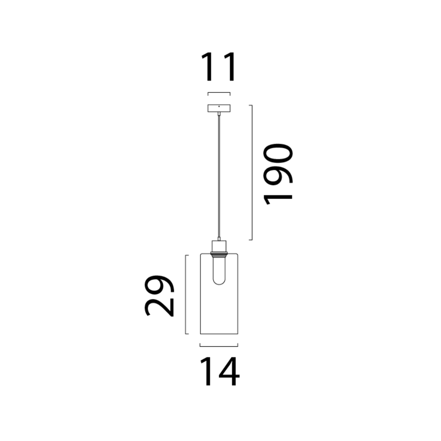 Ortona üveg függőlámpa fekete foglalattal