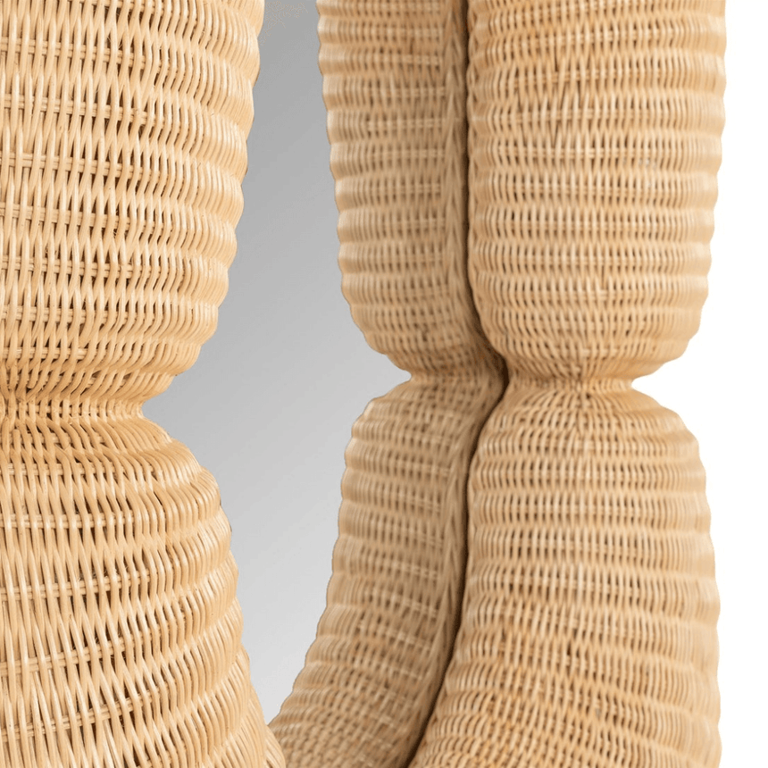 Loop rattan mirror 120
