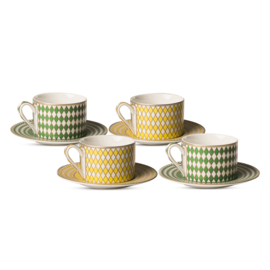 Chess porcelain teacup set