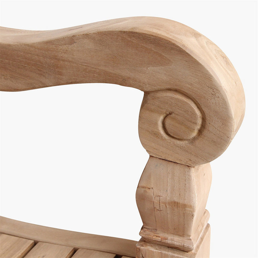 Boho wooden garden bench