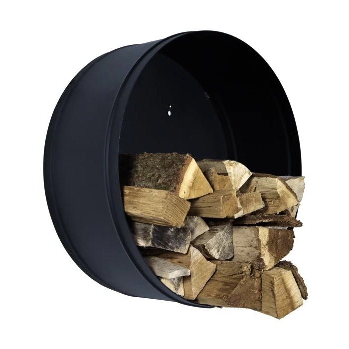 Banshee fém fali tűzifatartó Ø60