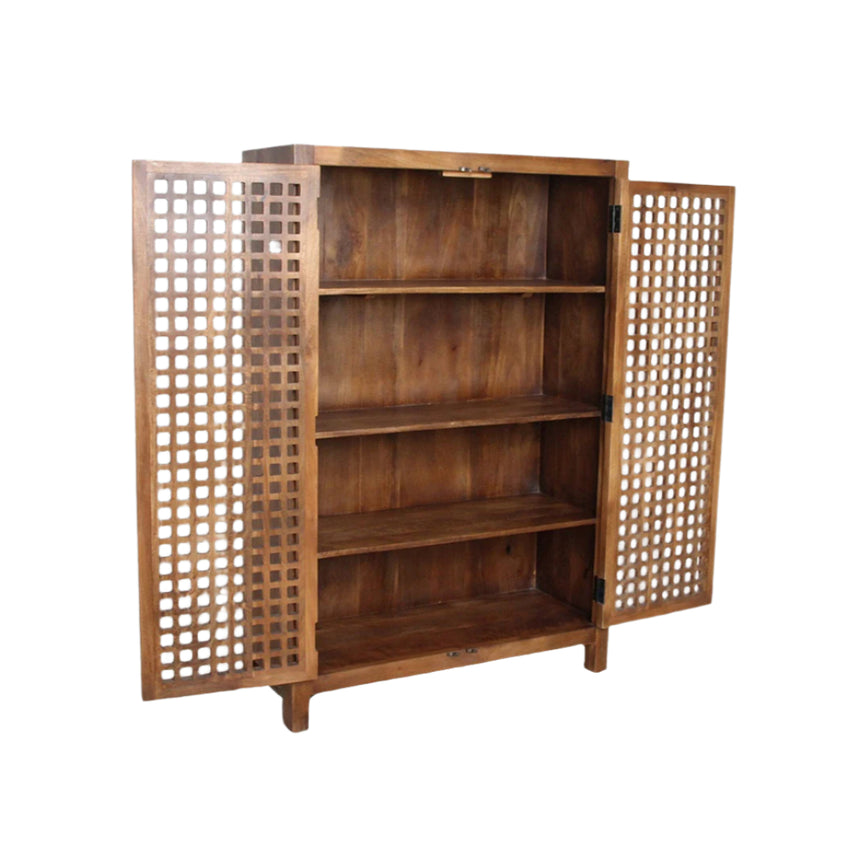 Mango wood tall cabinet