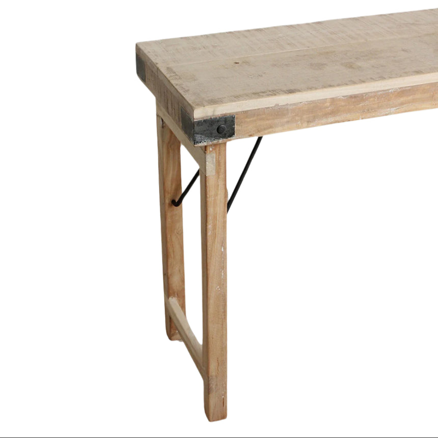 Console wooden folding console table