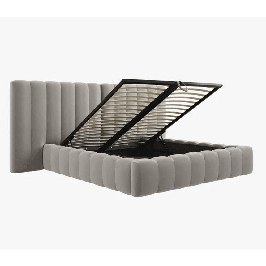 Kelp wide velvet bed frame 140x200