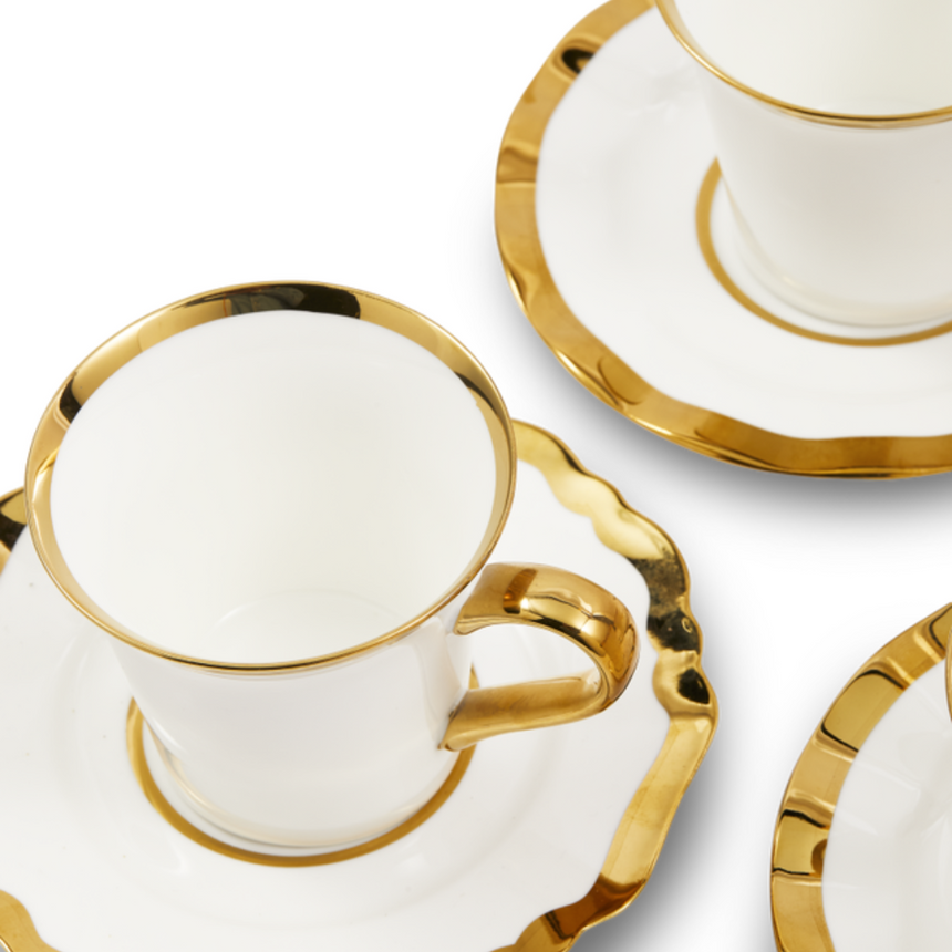 Golden Finds porcelán kávés csésze szett