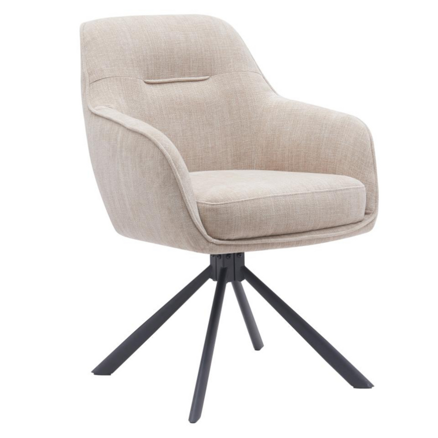 Avola fabric swivel chair with metal legs