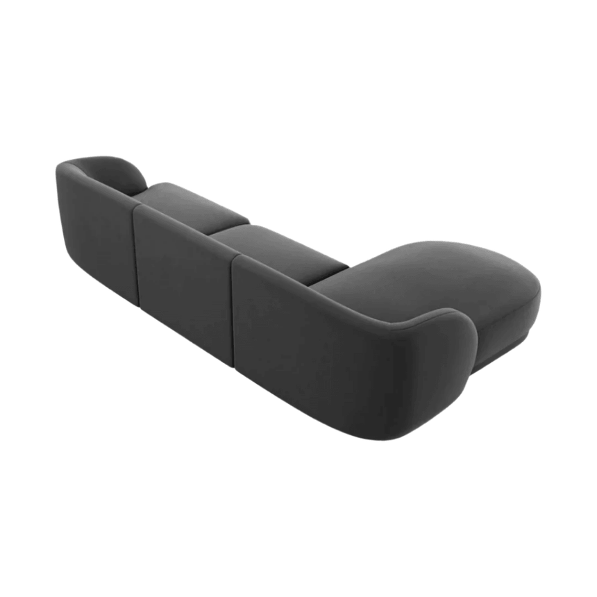 Miley balos bársony sarokkanapé 255x156