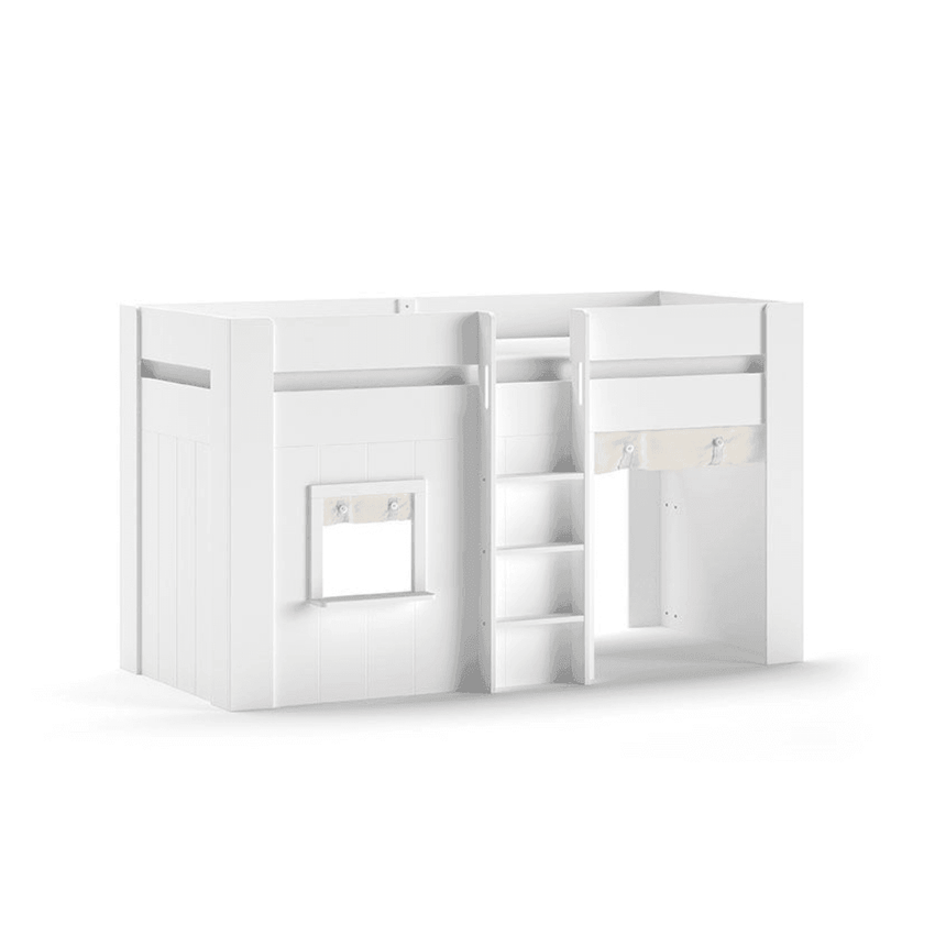 Reno wooden house children's bed, 90x200 with textile