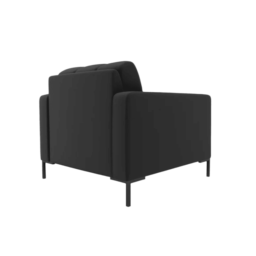 Mamaia fabric armchair with black legs