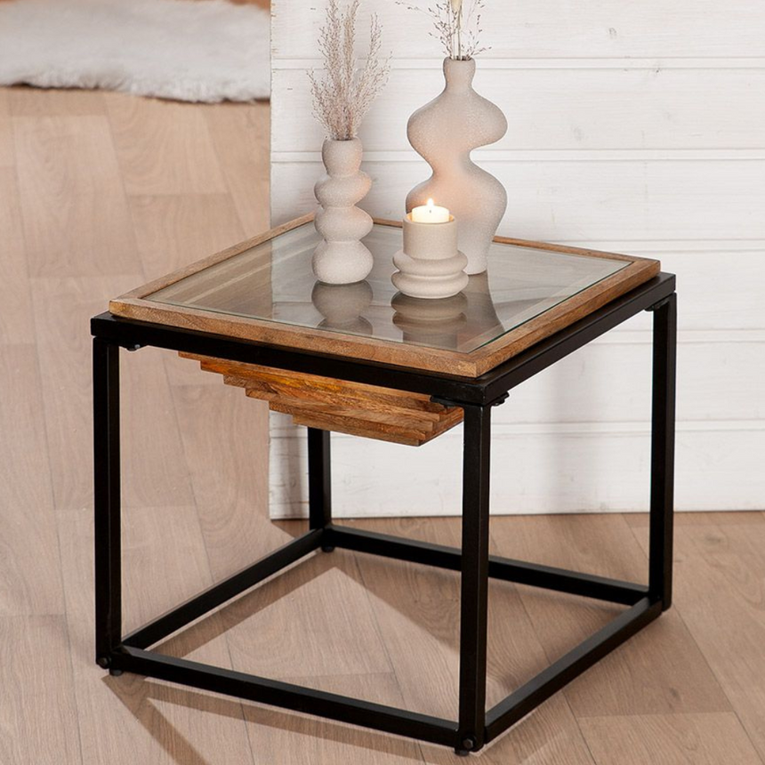 Natural wood coffee table