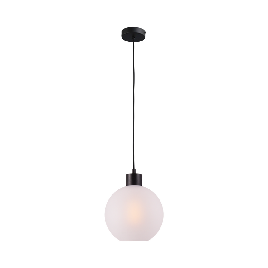 Lazise fehér üveg függőlámpa fekete foglalattal